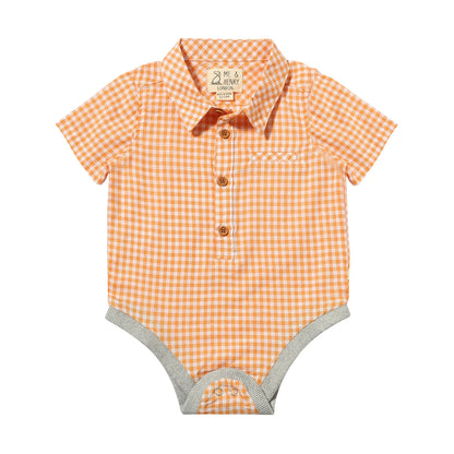 Orange & White Plaid Onesie