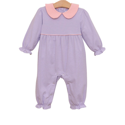 Katherine Romper - Lavender Stripe