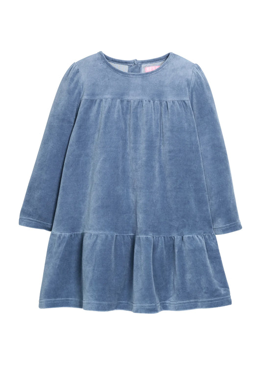 Dusty Blue Velour Dress