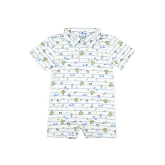 7th Inning Stretch Polo Short Sleeve Romper