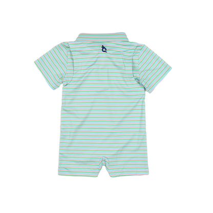 Sherbet Stripe Polo Short Sleeve Romper