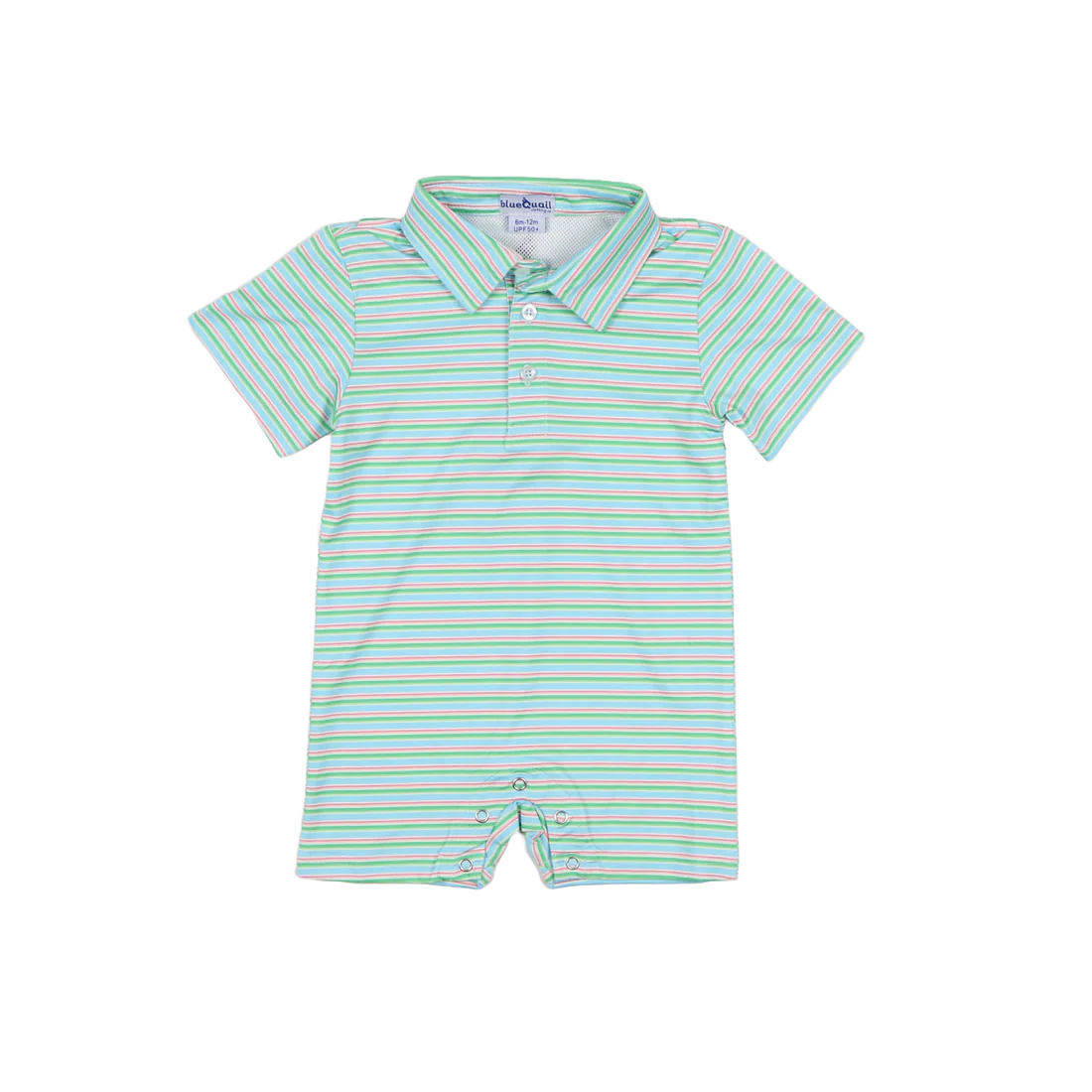 Sherbet Stripe Polo Short Sleeve Romper