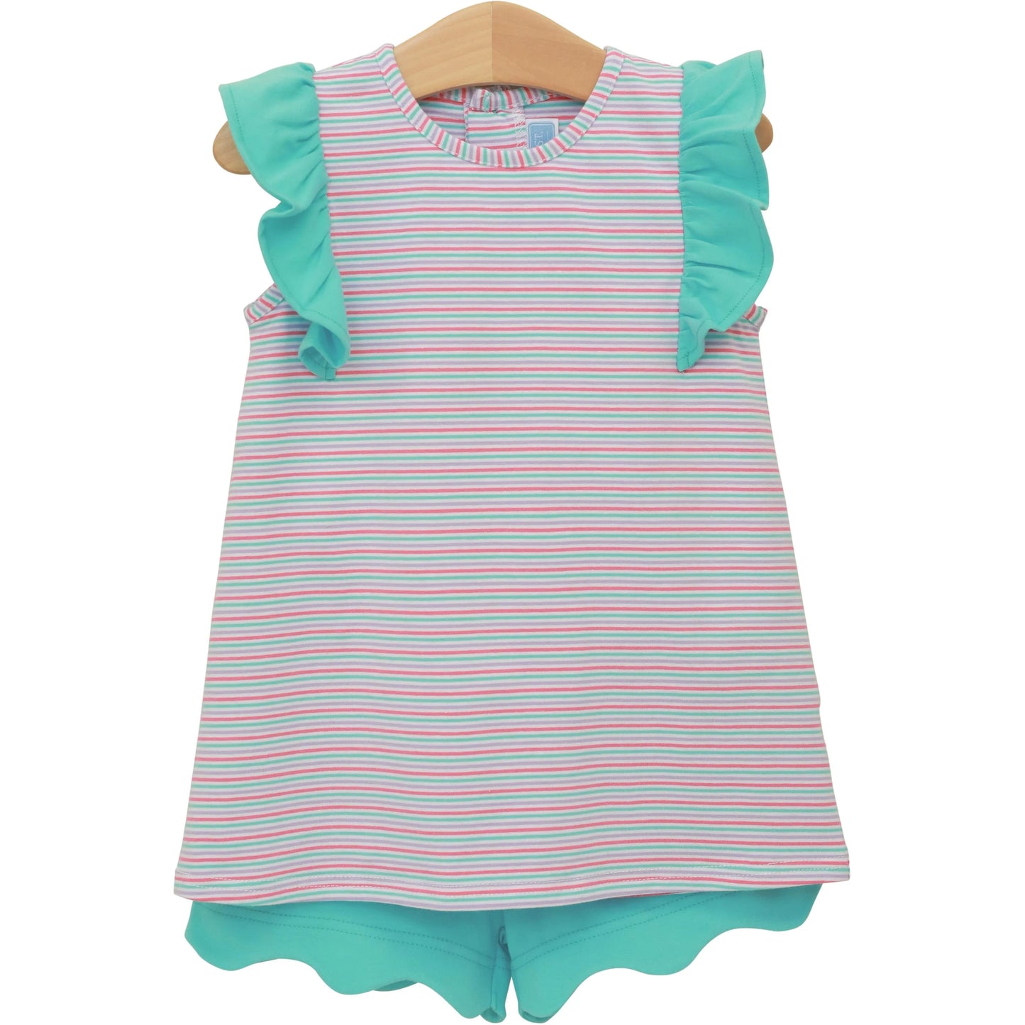 Multi Stripe Ruby Short Set