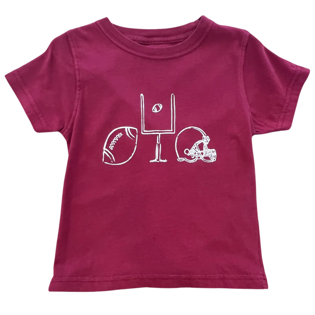 Maroon & White Football Trio T-shirt