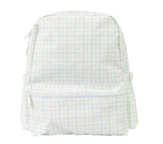 The Large Backpack - Blue & Green Windowpane