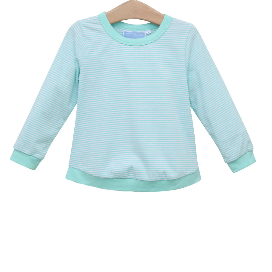 Reagan Top - Mint Stripe