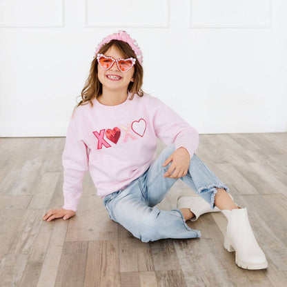 XOXO Kids Sequin Patch Valentine's Day Sweatshirt
