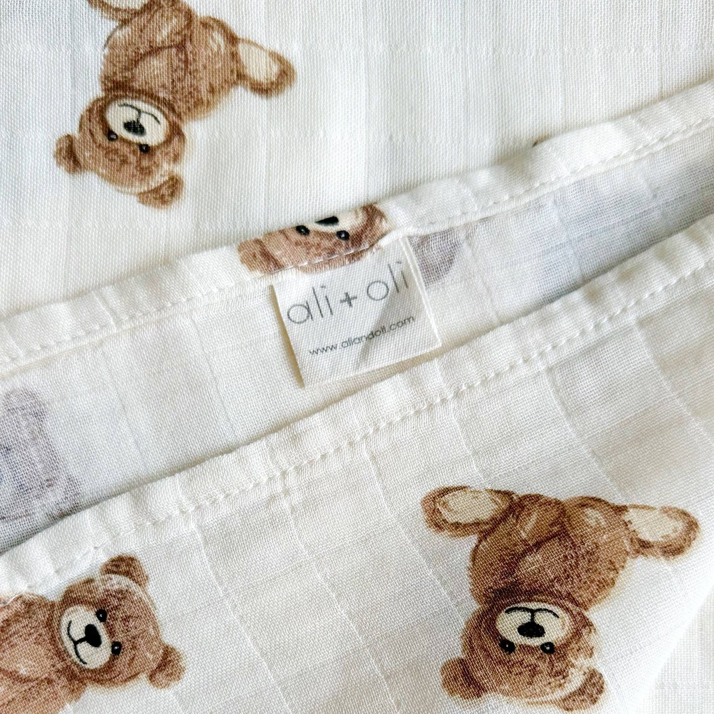 Teddy Muslin Swaddle Blanket