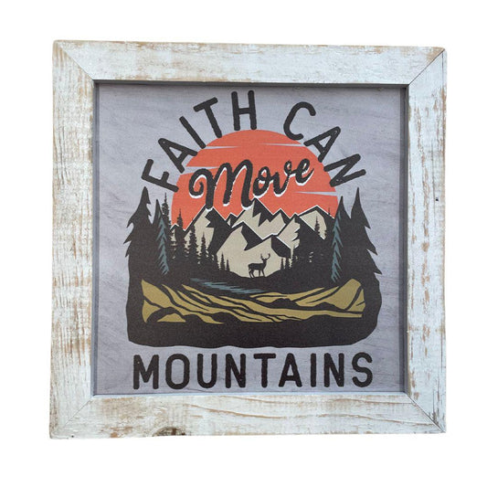 "Faith Can Move Mountains" Wood Framed Print