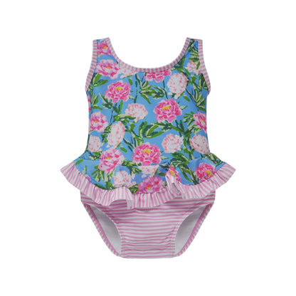 Peony Patch Ruffle Swimsuit