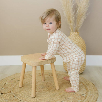 Burnt Orange Plaid Zippy Romper