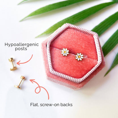 Lavender Smiley Stud Earrings