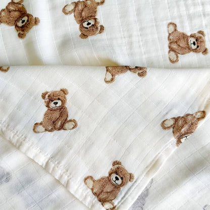 Teddy Muslin Swaddle Blanket