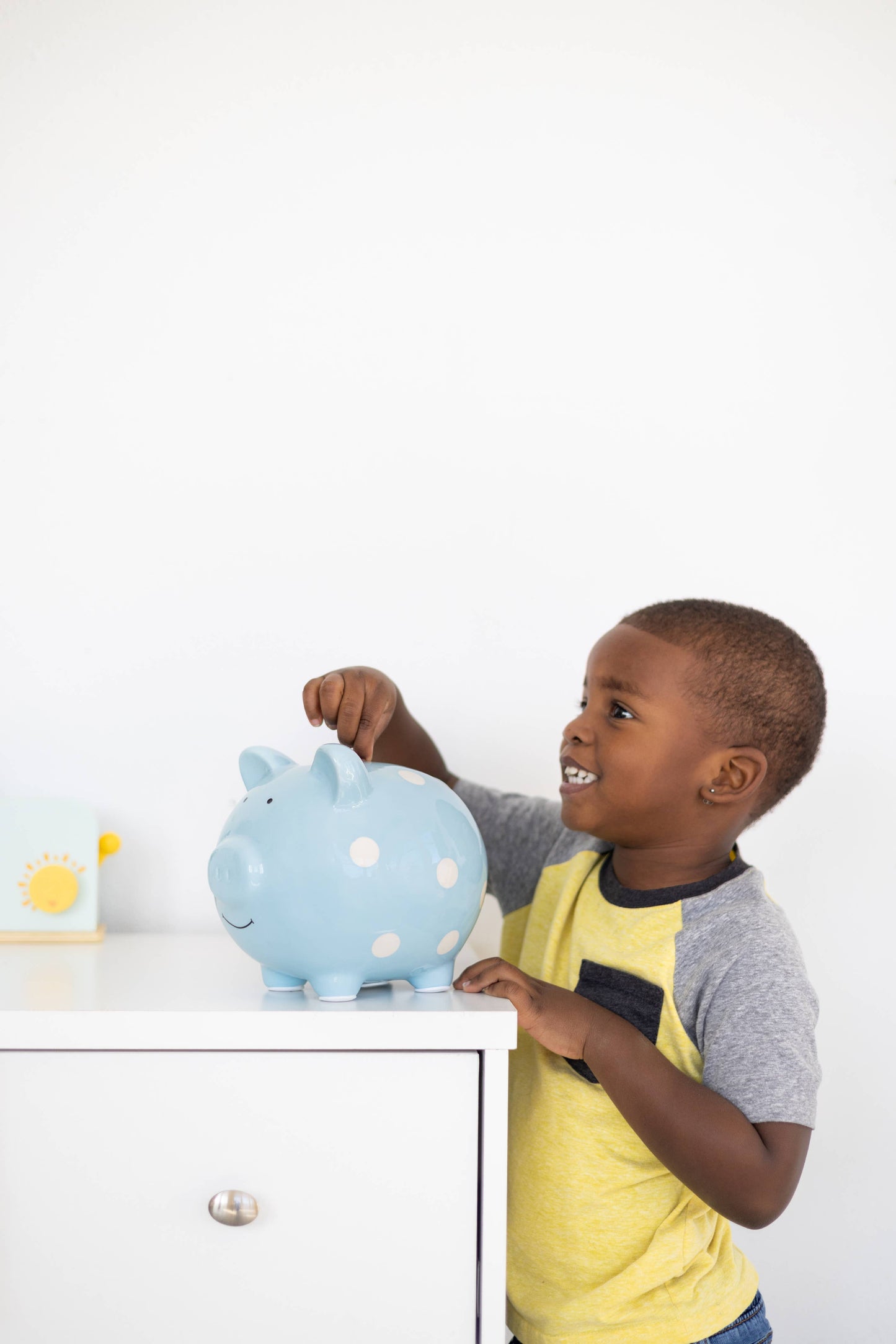 Blue Polka Dot Piggy Bank