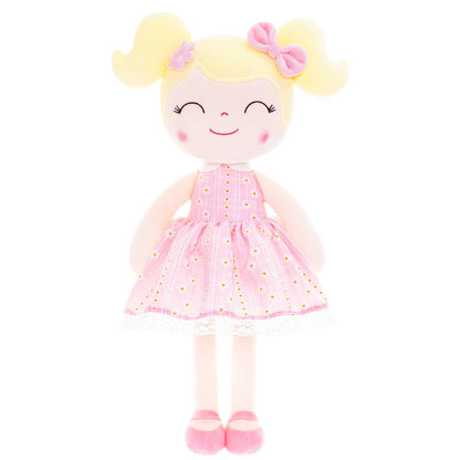 Light Pink Plush Doll With Blonde Hair