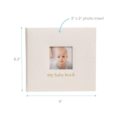 Ivory Linen Baby Memory Book