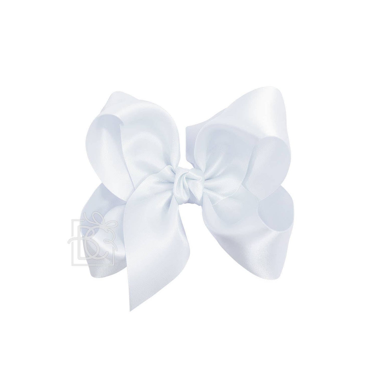 SATIN BOW ON CLIP: POWDER BLUE / 5.5" Huge - 2.25" Ribbon on Alligator Clip