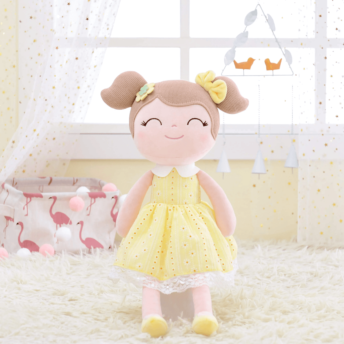 16" Keepsake Plush Doll - Yellow Dress Light Brown Hair