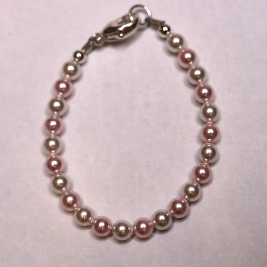 White & Pink Pearl Bracelet