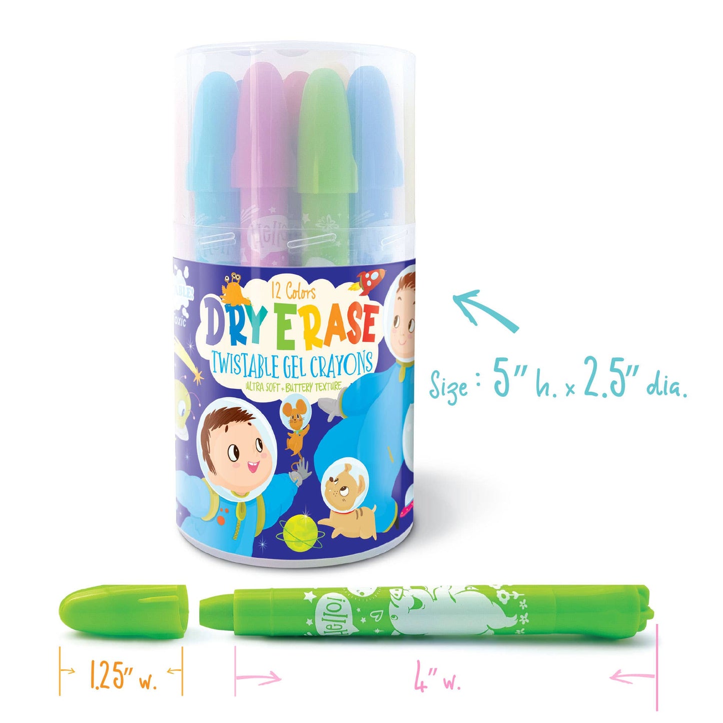 Dry Erase Twistable Gel Crayons- Dinosaur World