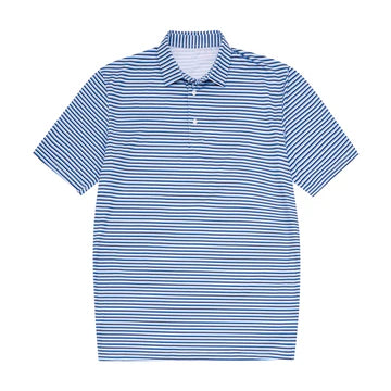Navy & White Striped Polo