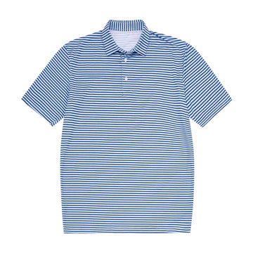 Men's Navy & Whitee Striped Polo