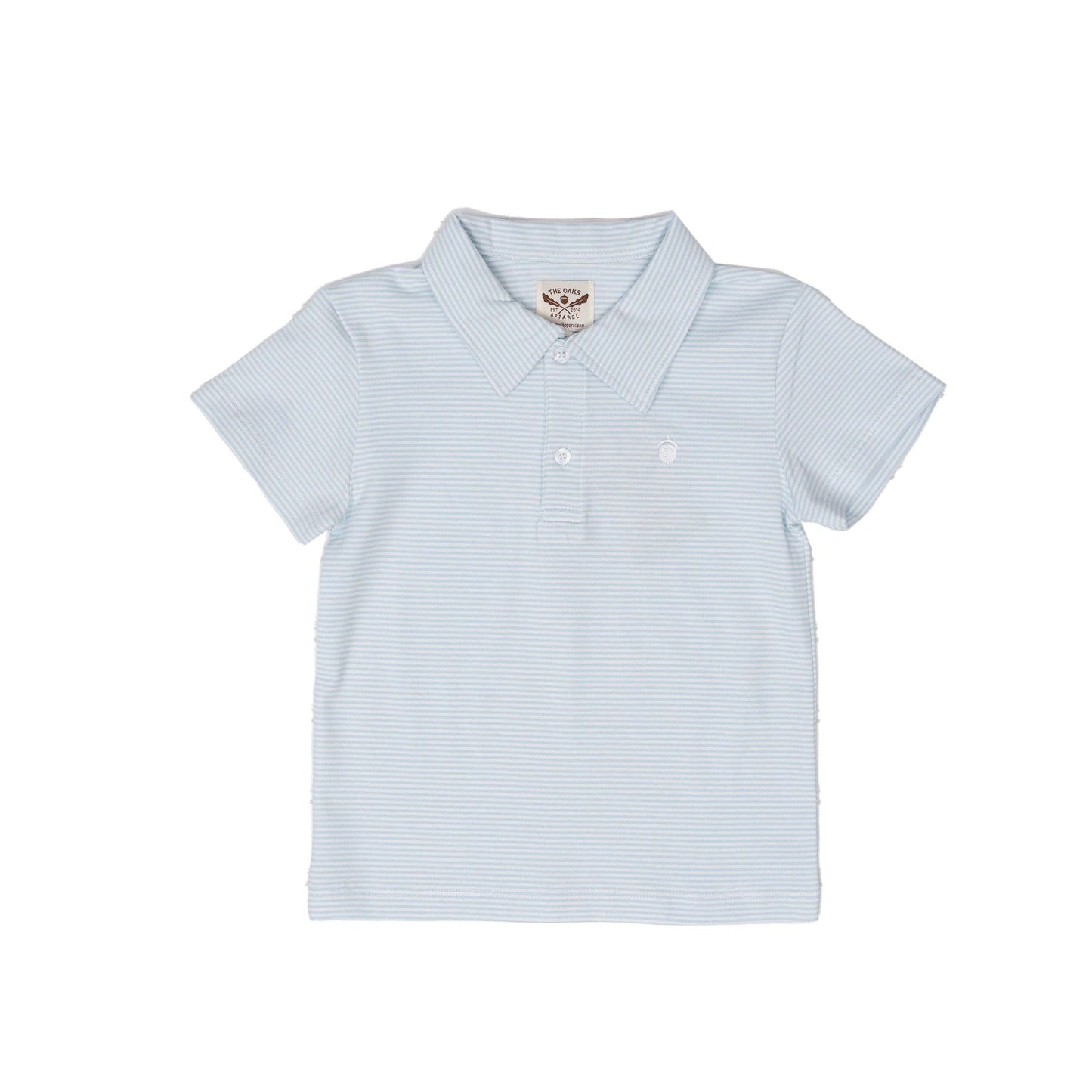 Blue White Stripe Kid's Polo