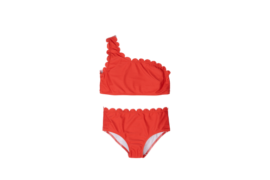 Bahama Red Scallop Two-Piece Kid's Swimsuit