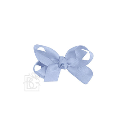 SATIN BOW ON CLIP: POWDER PINK / 5.5" Huge - 2.25" Ribbon on Alligator Clip