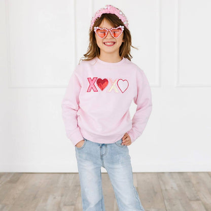 XOXO Kids Sequin Patch Valentine's Day Sweatshirt