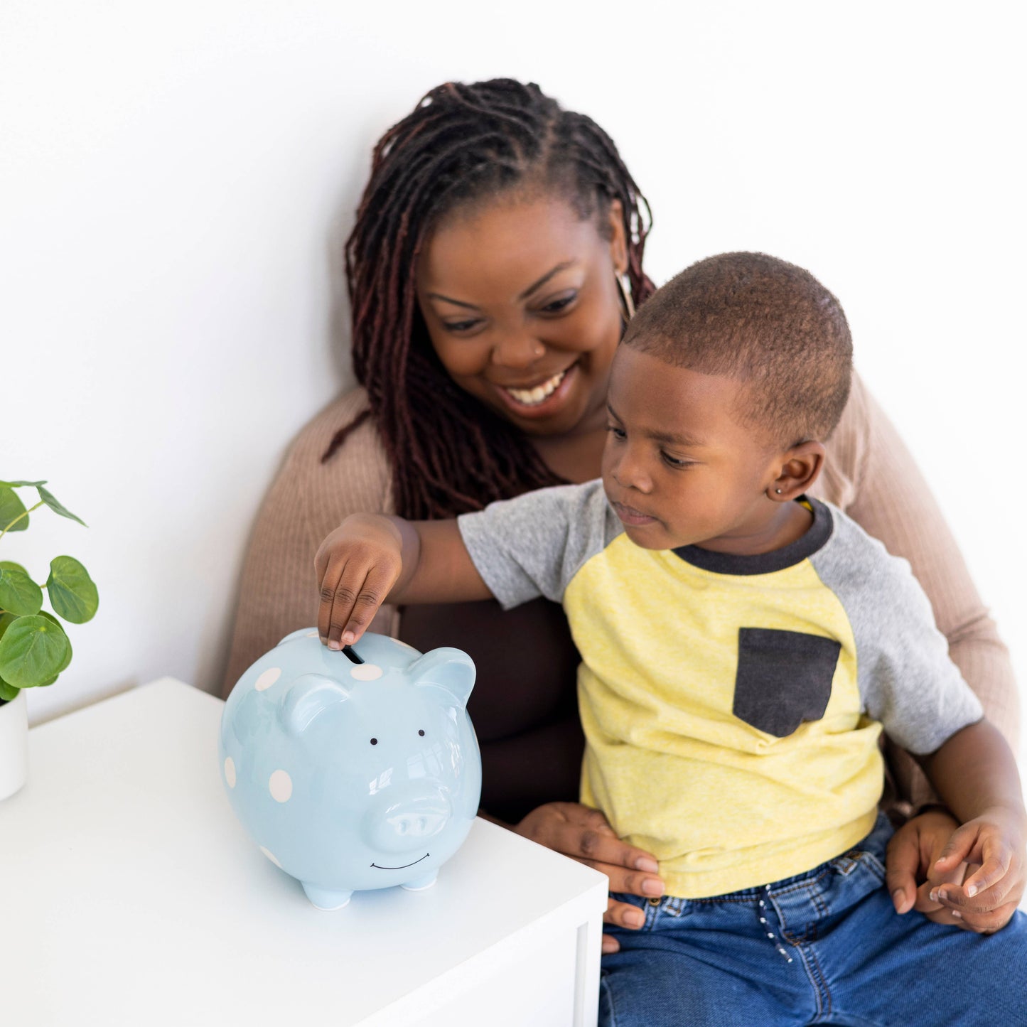 Blue Polka Dot Piggy Bank
