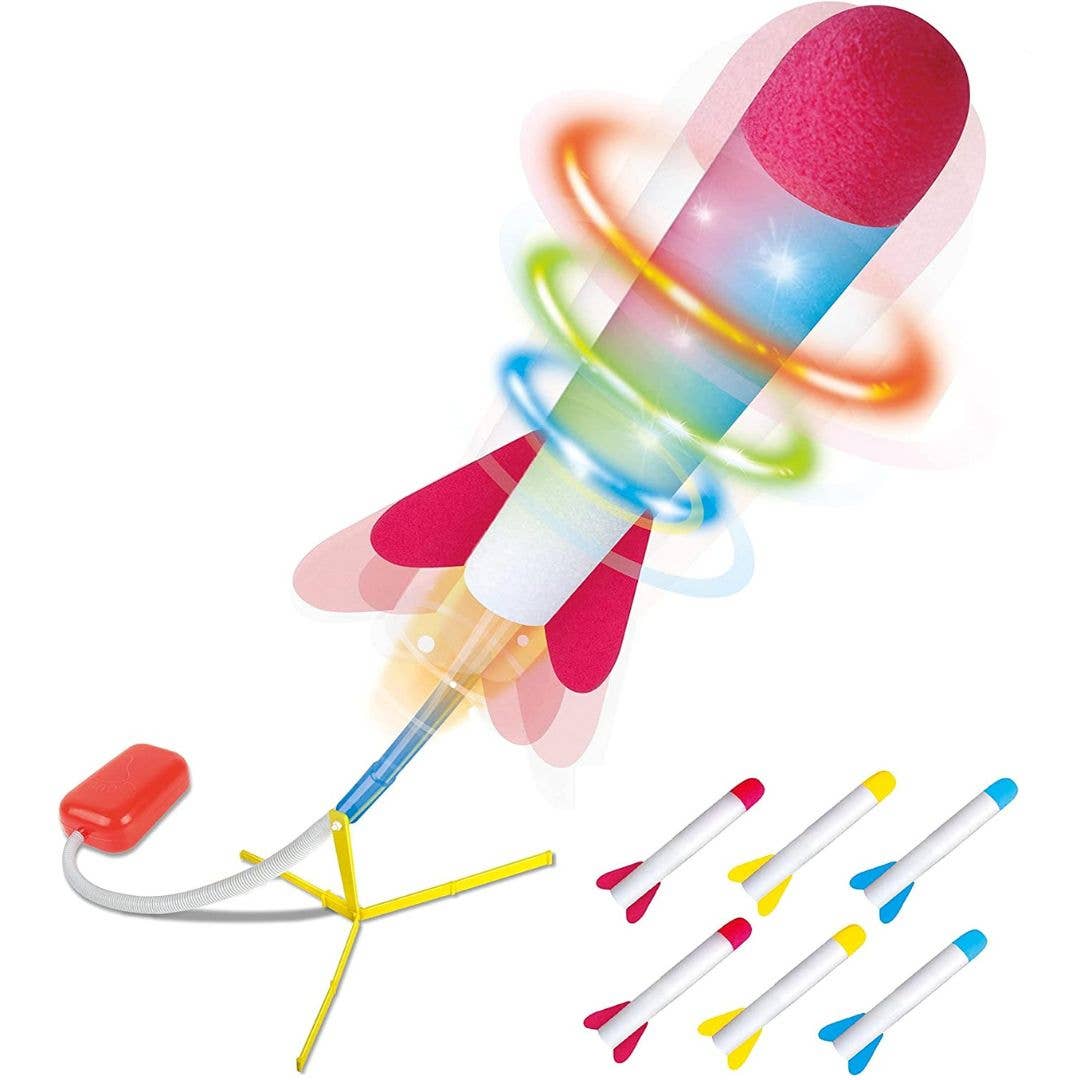 Toy Jump Rocket Launcher Set with LED Lights