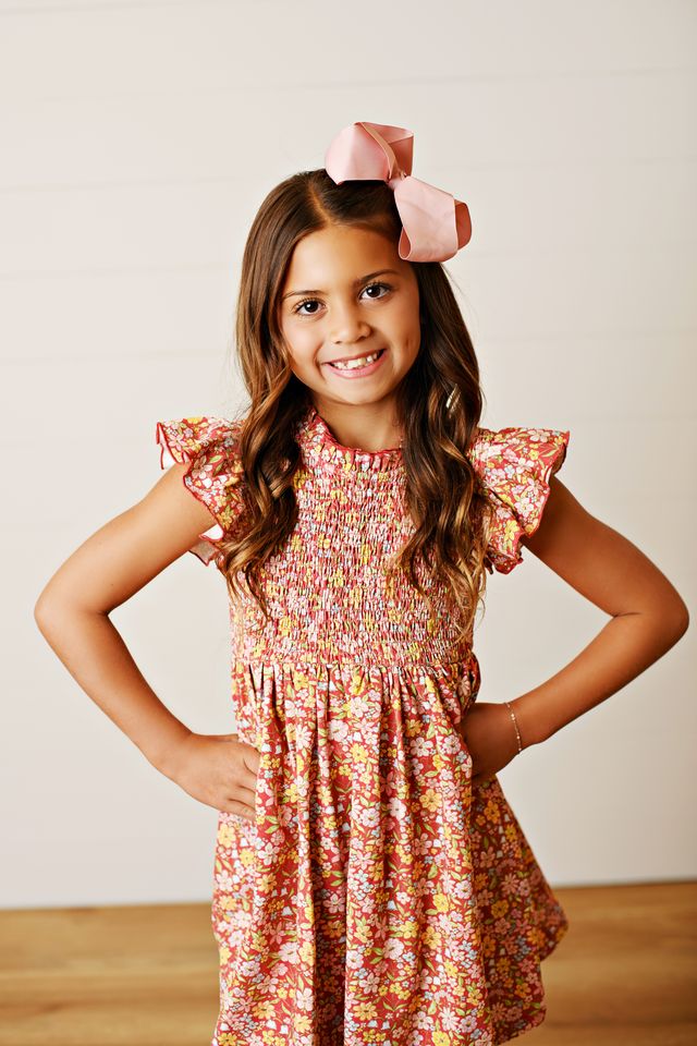 Fall Floral Smock Dress