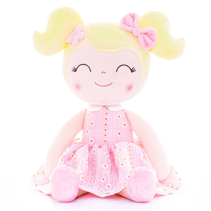 Light Pink Plush Doll With Blonde Hair