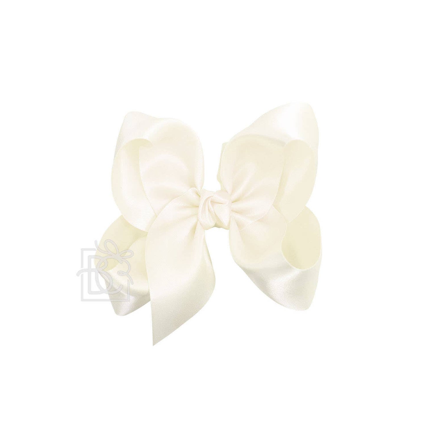 SATIN BOW ON CLIP: POWDER PINK / 5.5" Huge - 2.25" Ribbon on Alligator Clip