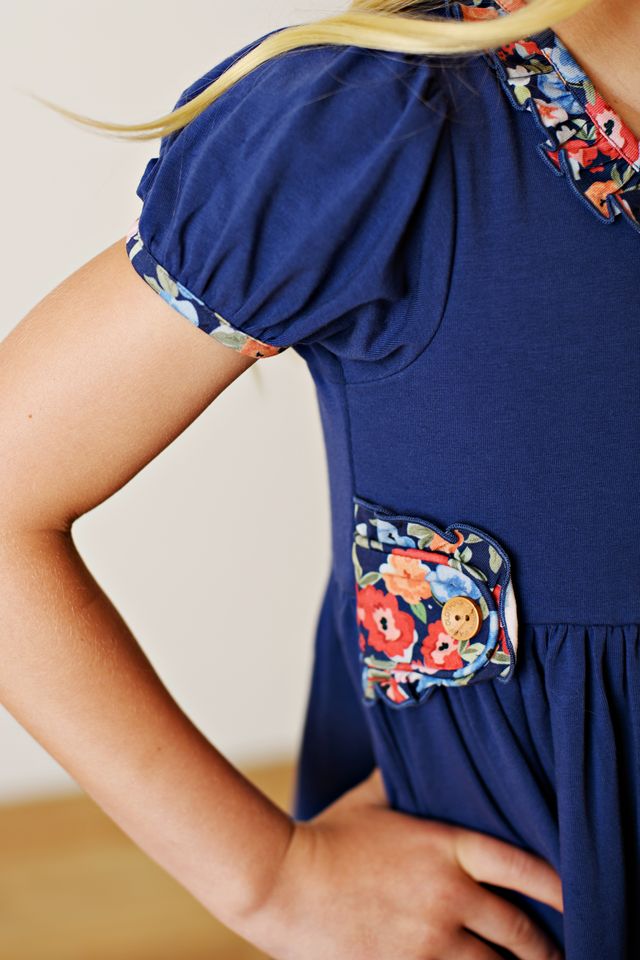 Navy Floral Dress