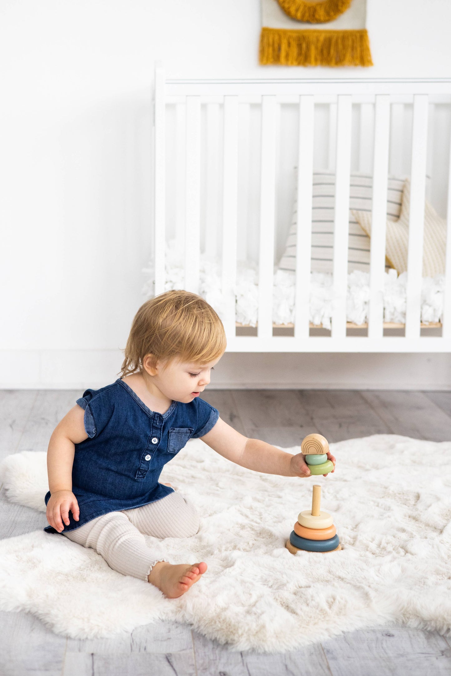 Wooden Stacking Rainbow Tower