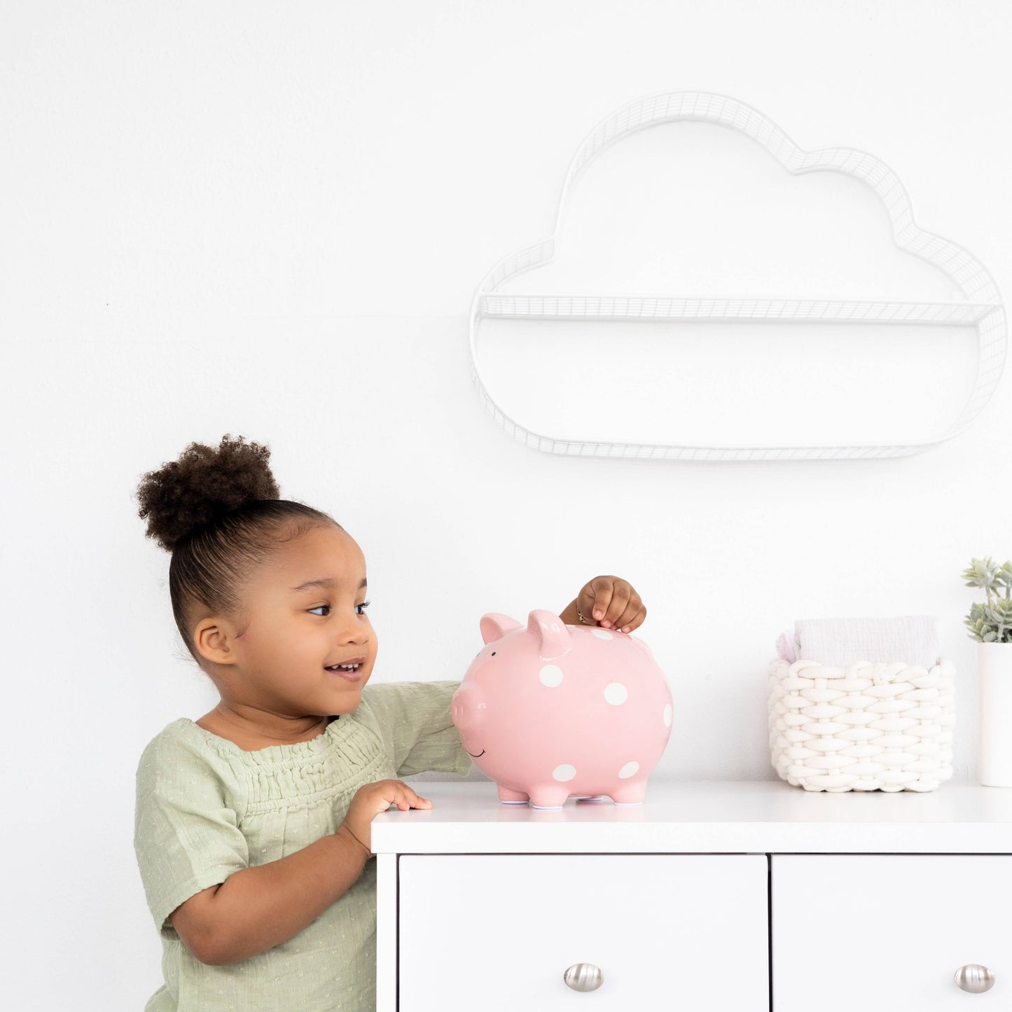 Pink Polka Dot Piggy Bank