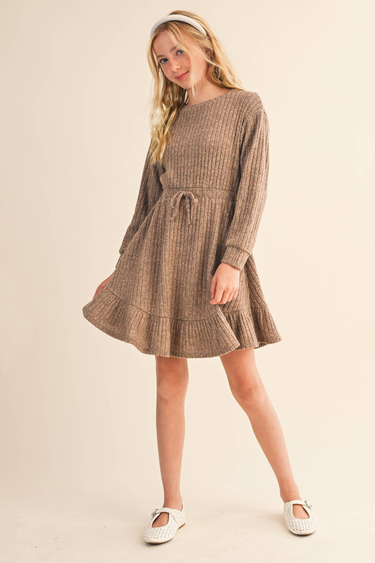 Tween Girl Hacci Long Sleeve Dress