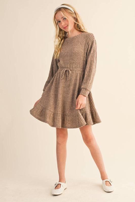 Tween Girl Hacci Long Sleeve Dress