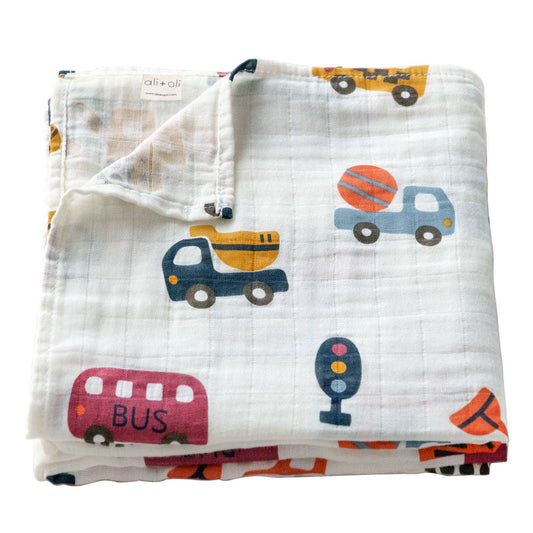 Transportation Muslin Swaddle Blanket