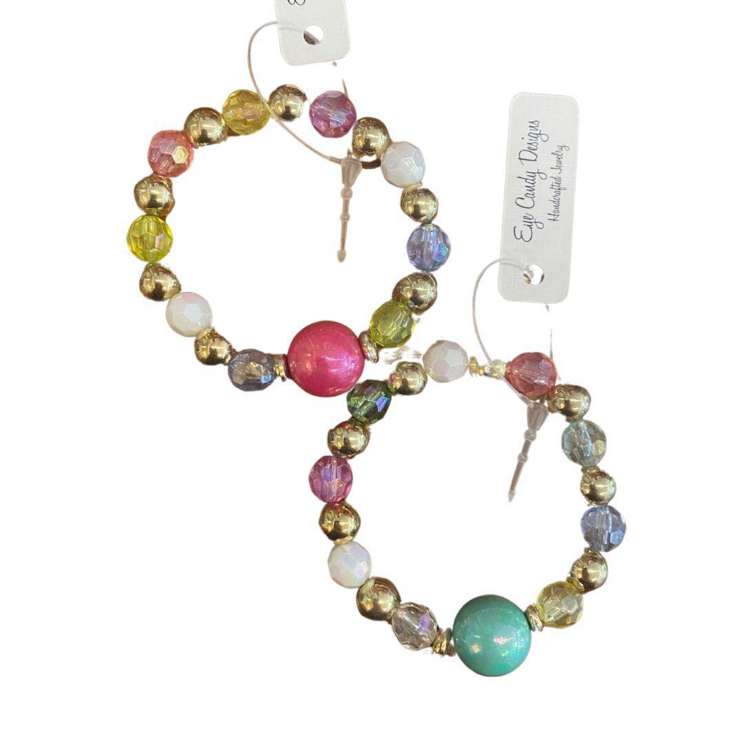 Gold & Multicolored Beaded Bracelet