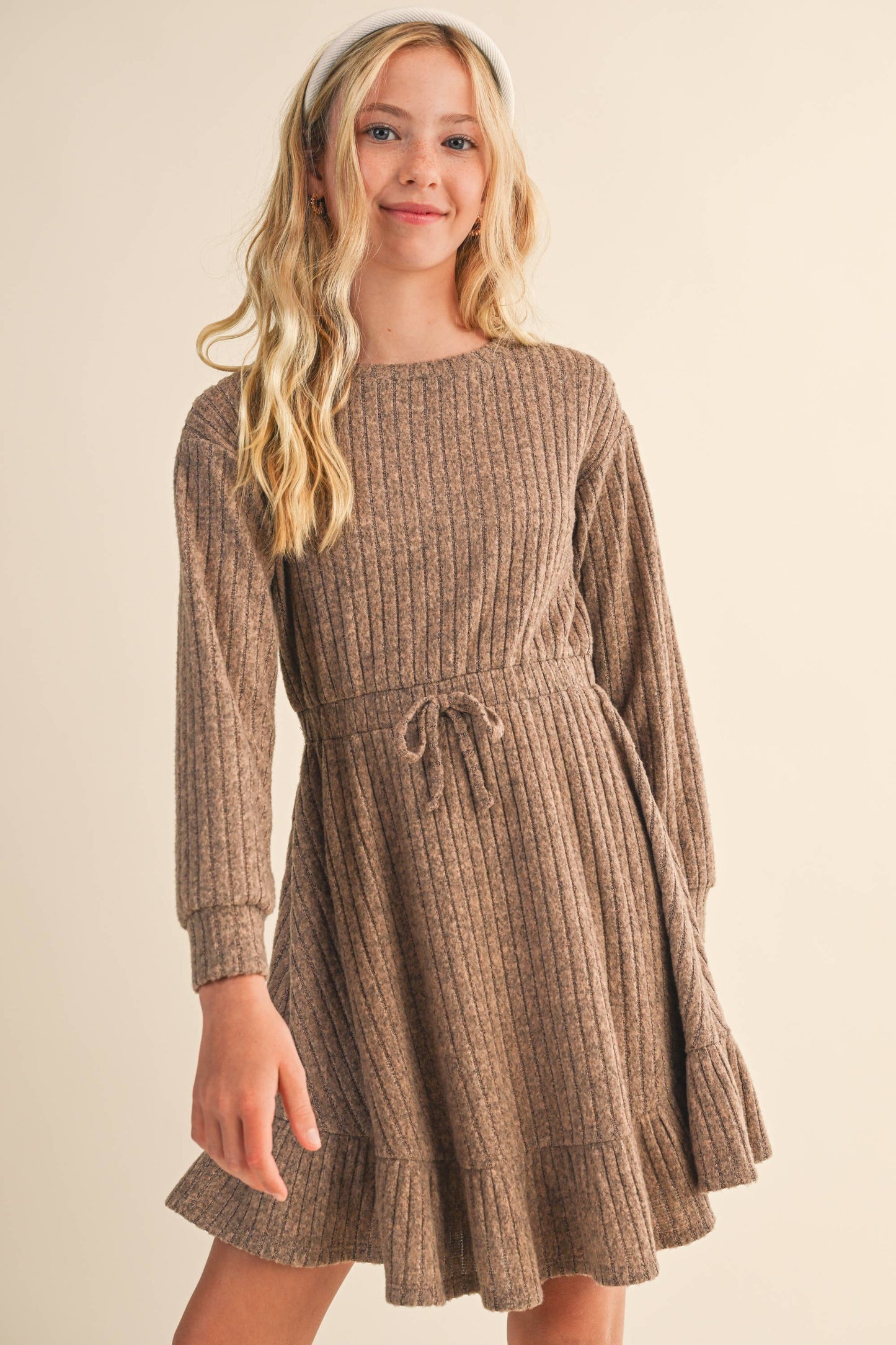 Tween Girl Hacci Long Sleeve Dress