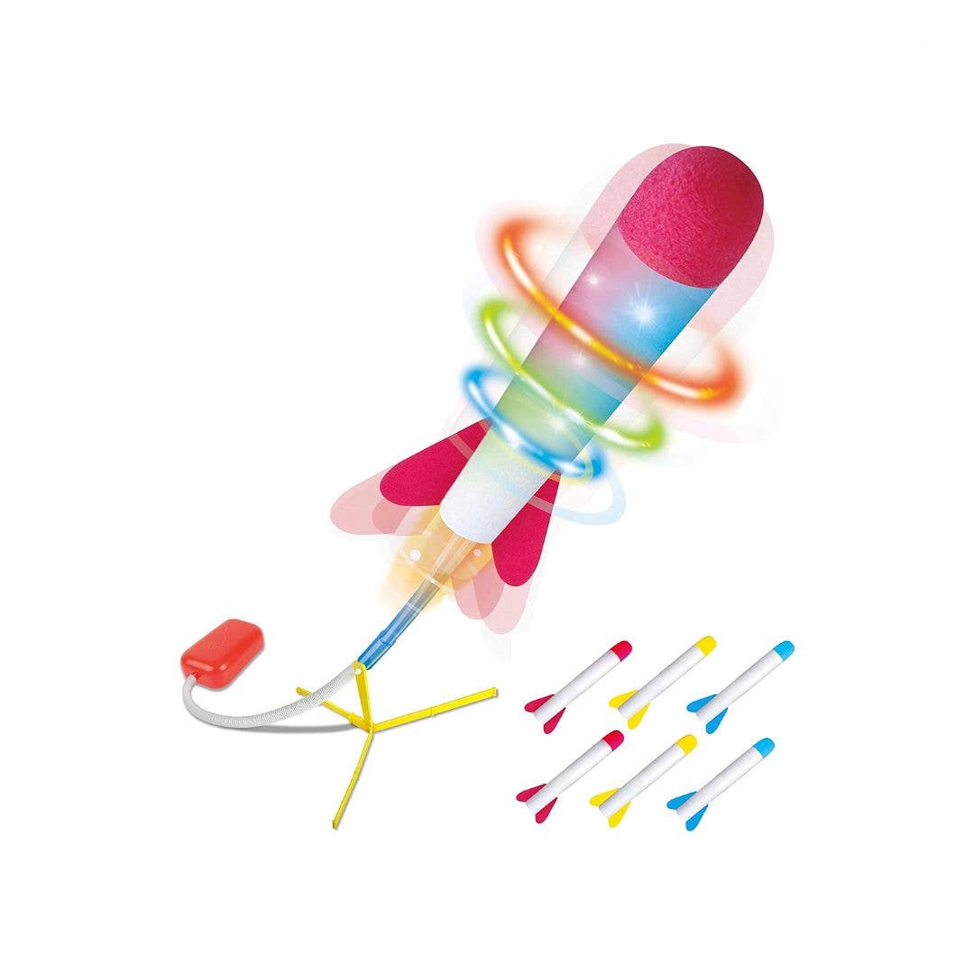 Toy Jump Rocket Launcher Set with LED Lights