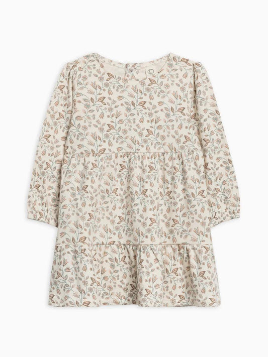 Sofia Long Sleeve Tiered Dress - Yuma Floral/Taupe + Teal