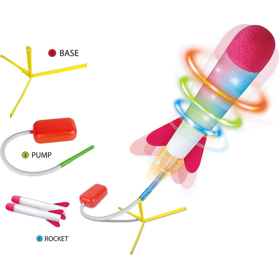 Toy Jump Rocket Launcher Set with LED Lights