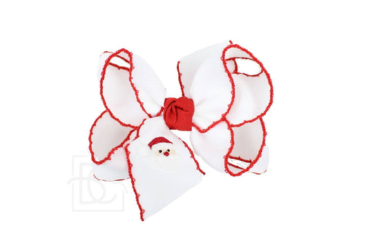 Embroidered Santa Bow