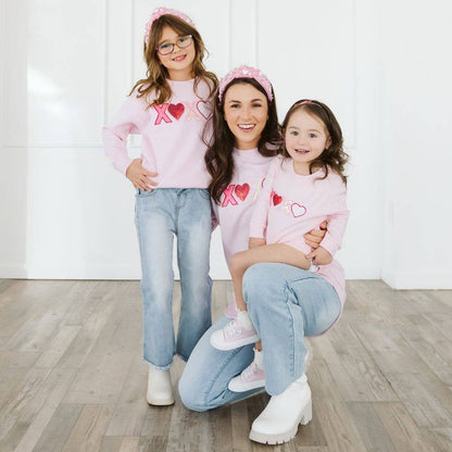 XOXO Kids Sequin Patch Valentine's Day Sweatshirt