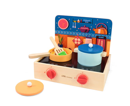 2-in-1 Mini Kitchen Wooden Play Set with 15-Pieces