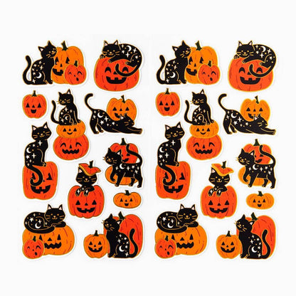 Cat Jack-O-Lantern Stickers